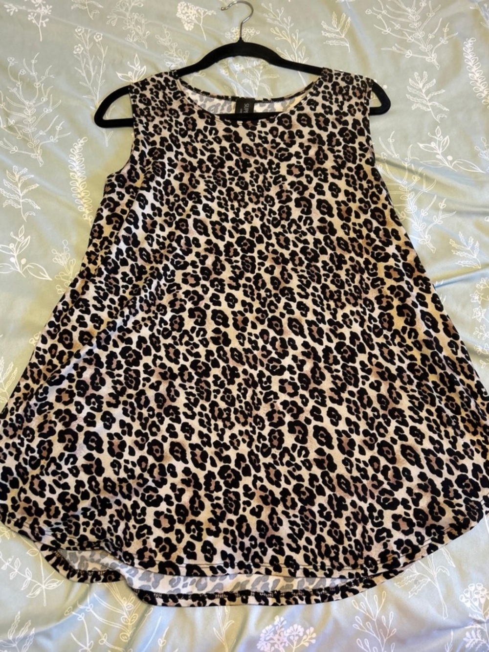 Sleeveless Leopard Print Tank Top - Beige/Black